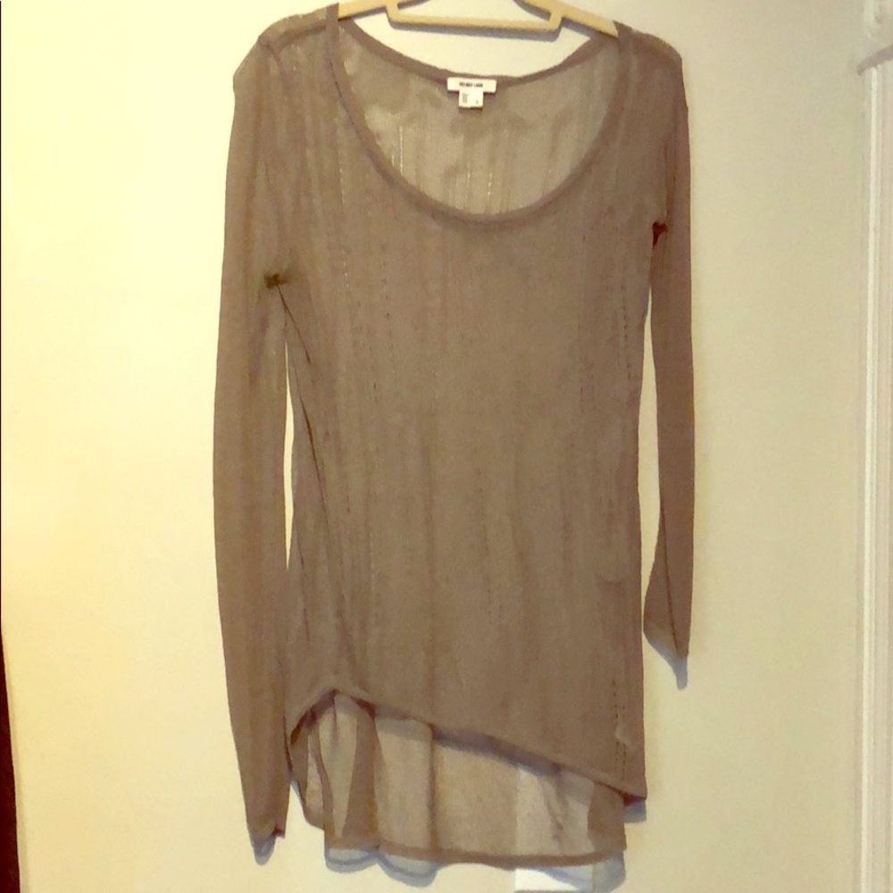 Helmet Lang Long  Sleeve Asymmetric Top Small
